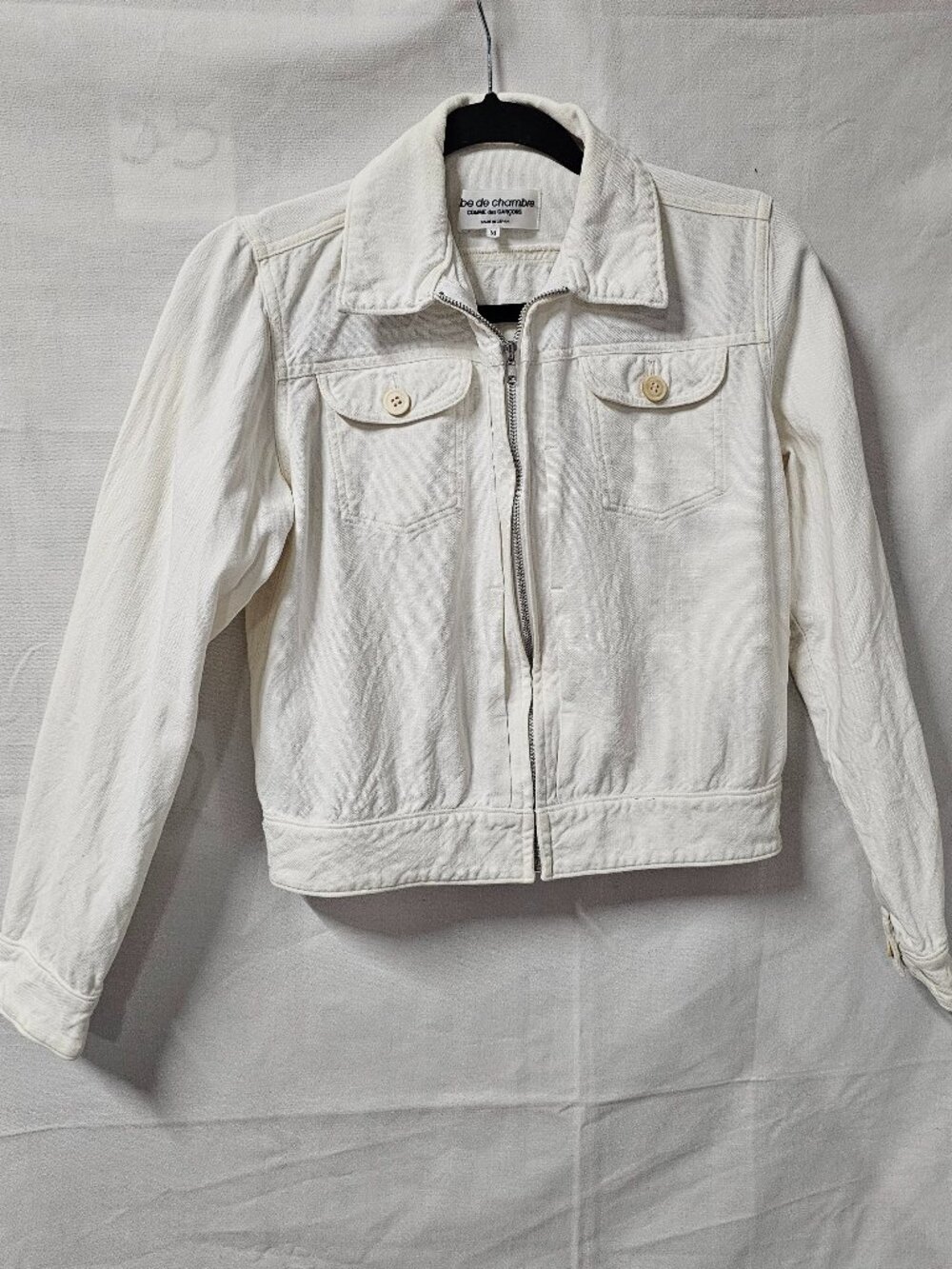 Comme des Garcons Robe de Chambre Womens Cropped Jacket Size M Ivory